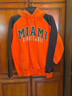Colosseum Miami Hurricanes Orange & Charcoal Hooded Pullover